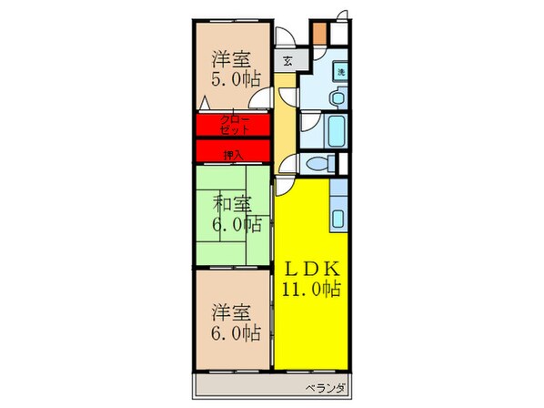 プランド－ル茨木の物件間取画像